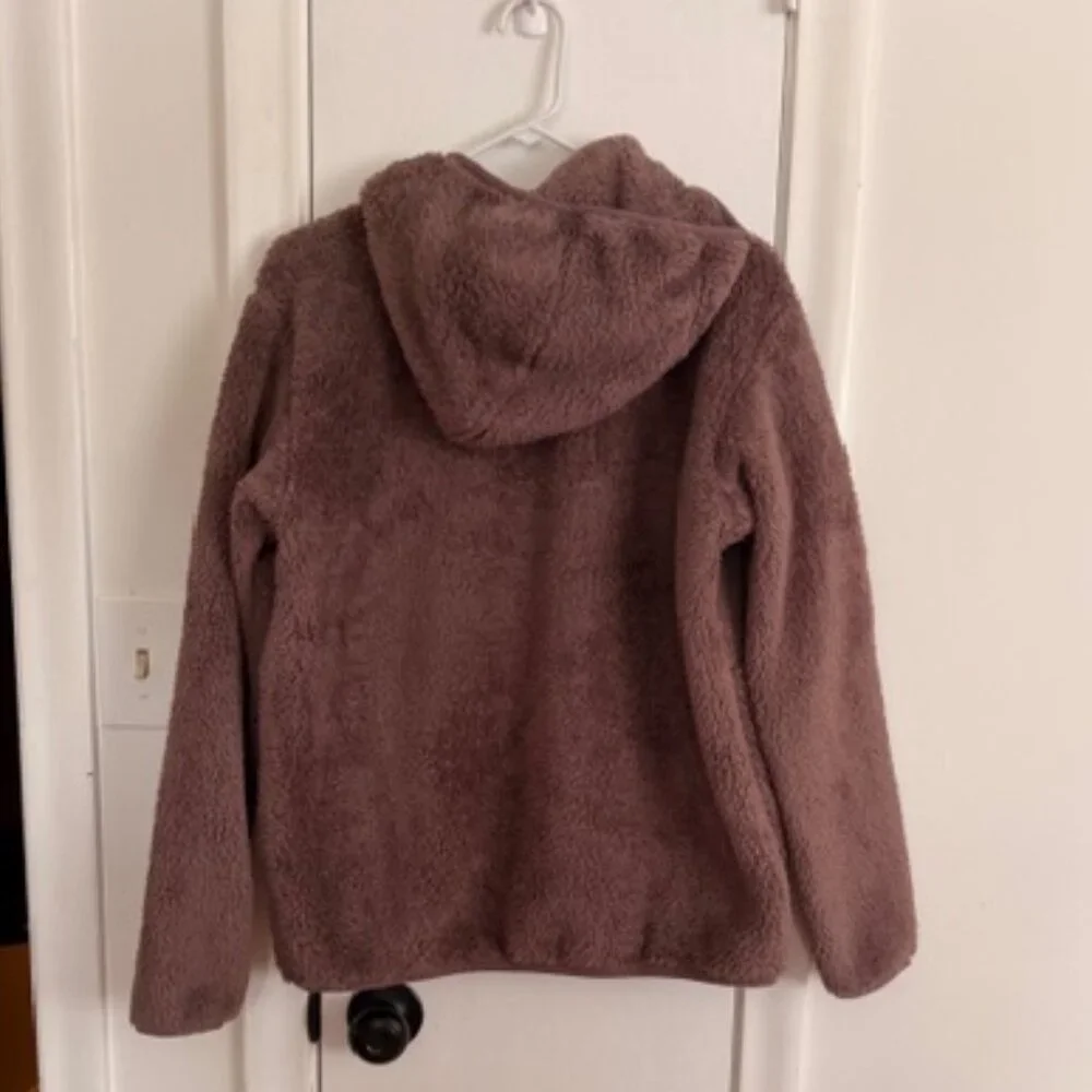 Patagonia Brown Fleece Hoodie Pullover Womens Size Large Brown Quarter Zip - Picture 5 of 6